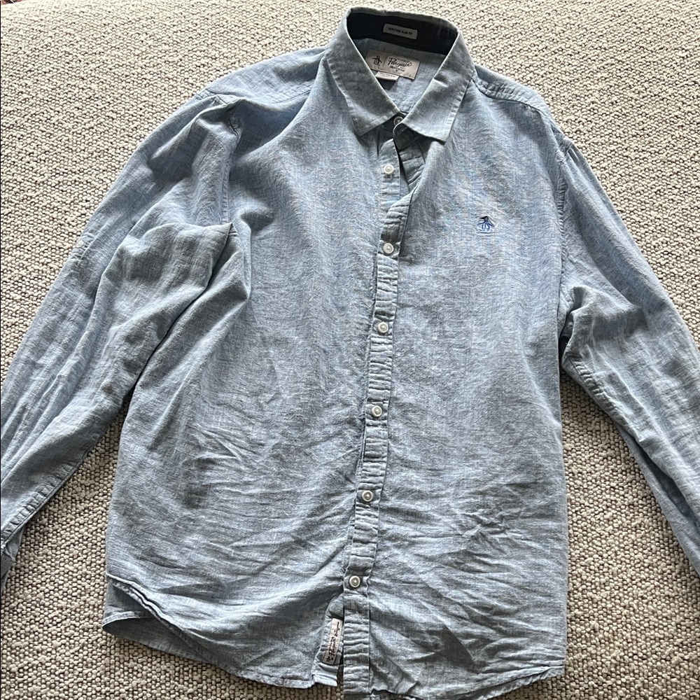 Original Penguin Men's Light Blue Casual Shirt